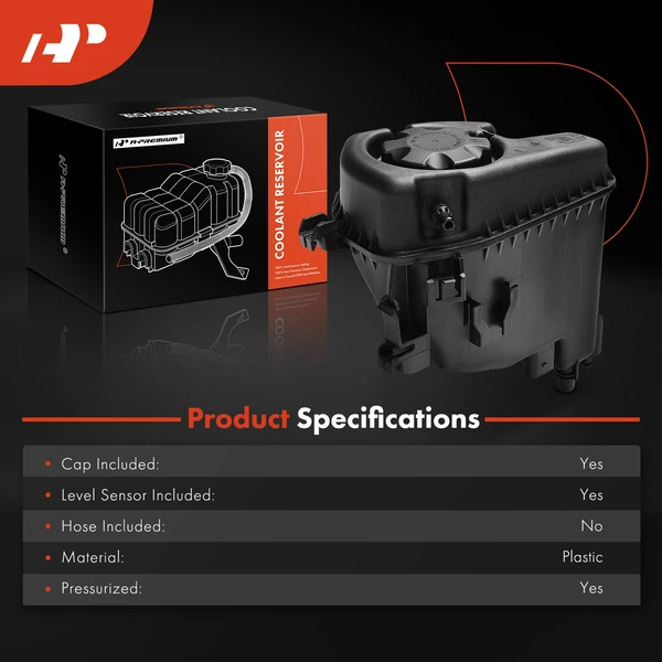 Coolant Expansion Tank with Cap & Sensor for BMW G30 5 Series 6 Series 8 Series