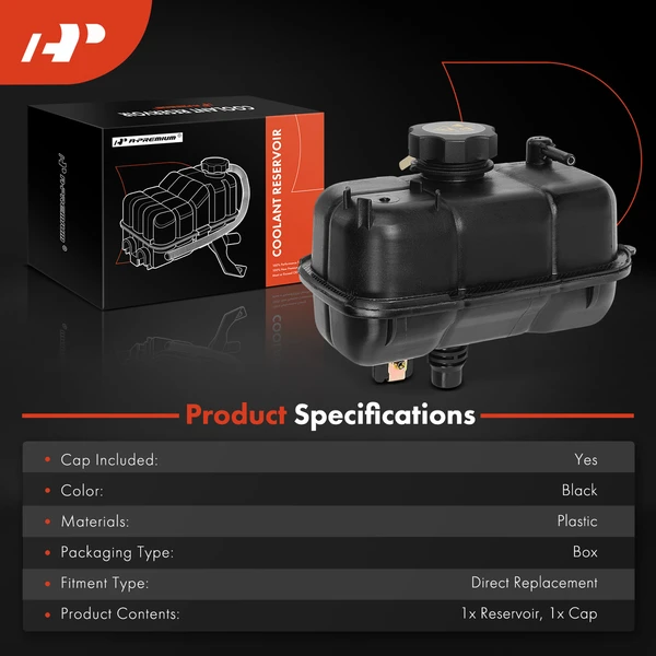 Engine Coolant Reservoir Tank with Cap for Jeep JL Wrangler 2018-2024