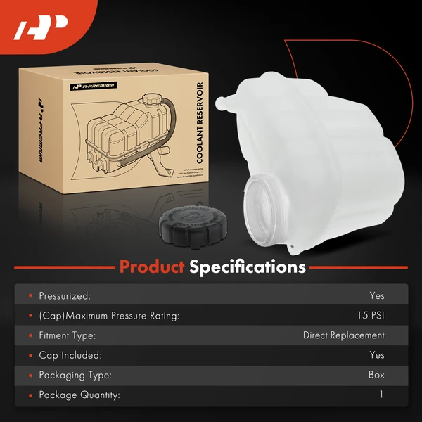 Coolant Expansion Tank Reservoir w/Cap for Mercedes-Benz Metris 2016-2023 2.0L