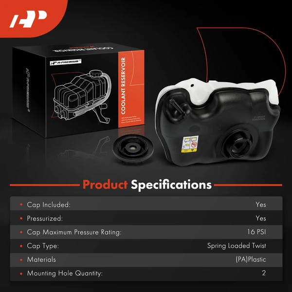 Engine Coolant Reservoir with Cap for Ford Mustang 2005-2010