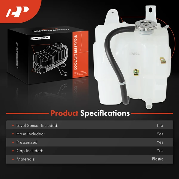 Engine Coolant Reservoir with Cap & Hose for Chrysler Sebring Dodge Stratus 01-06