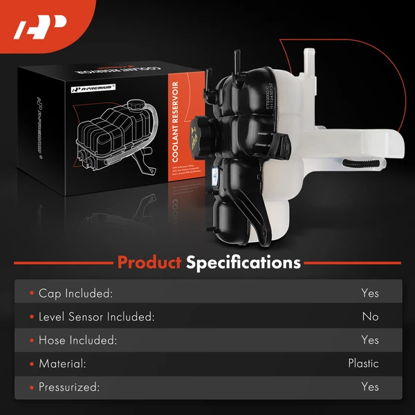 Engine Coolant Reservoir with Cap & Hose for Jeep Grand Cherokee Dodge Durango