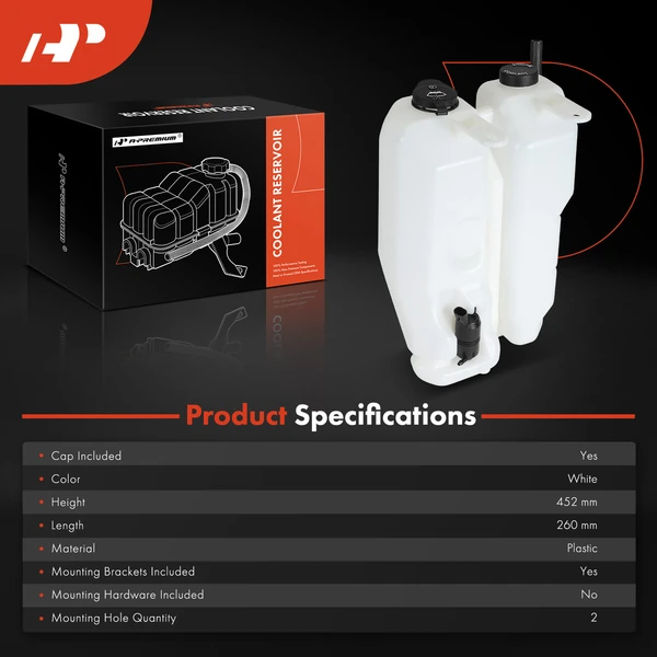 Front Engine Coolant & Washer Fluid Reservoir for Chevrolet Astro GMC Safari