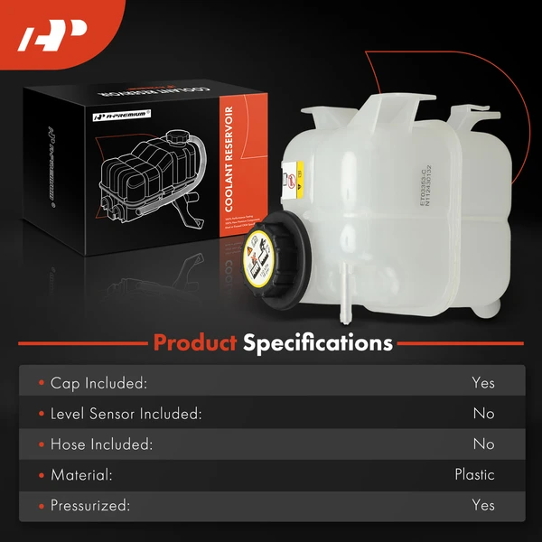 Front Engine Coolant Reservoir with Cap for Ford Edge 2007-2014 Lincoln MKX 2007-2015