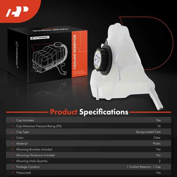 Front Engine Coolant Reservoir with cap for Ford Fusion 2010-2011 Lincoln MKZ