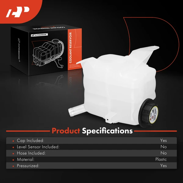 Radiator Coolant Reservoir with Cap for Ford Flex 2009-2019 Lincoln MKT