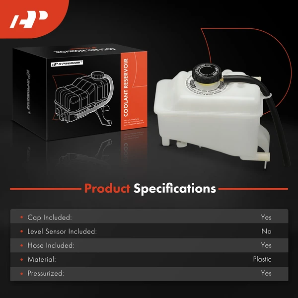 Front Engine Coolant Reservoir with Cap & Hose for Chrysler Dodge Intrepid Eagle