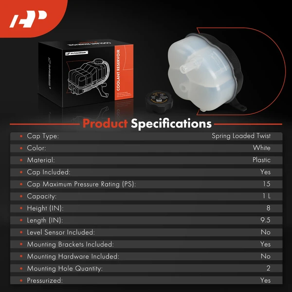 Front Engine Coolant Reservoir with Cap for Chevrolet Equinox GMC Terrain 2010-2017