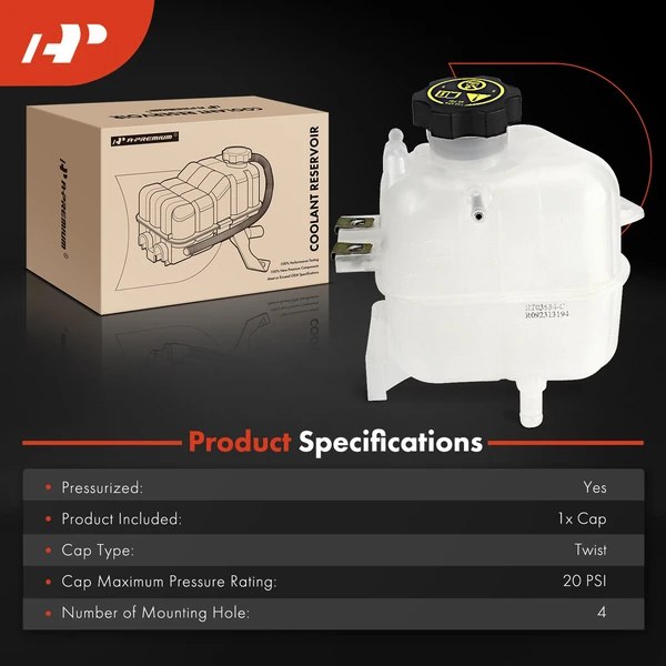 Engine Coolant Expansion Tank with cap for Chevrolet Beat Spark L4 1.2L