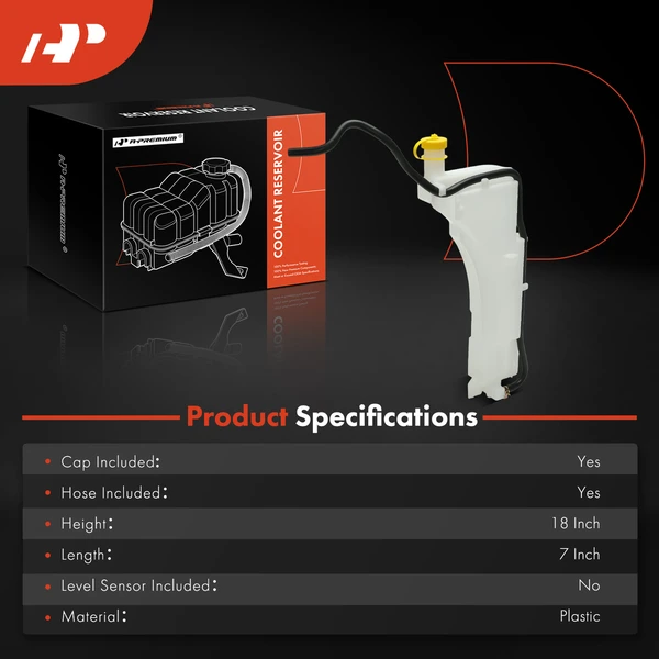 Front Engine Coolant Reservoir with Cap & Hose for Nissan Juke 2011-2017 L4 1.6L