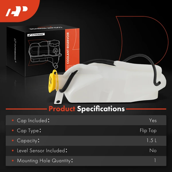 Front Non-Pressurized Coolant Reservoir for Jeep JK Wrangler 2012-2017 V6 3.6L