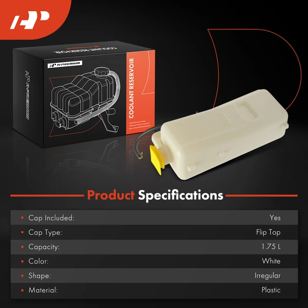 Front Coolant Expansion Tank for Jeep Wrangler TJ 1997-2006 L4 2.4L 2.5L L6 4.0L