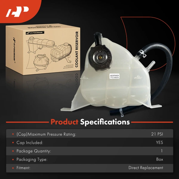 Engine Coolant Reservoir Tank with Cap for Jeep Wrangler JK 2007-2008 V6 3.8L GAS