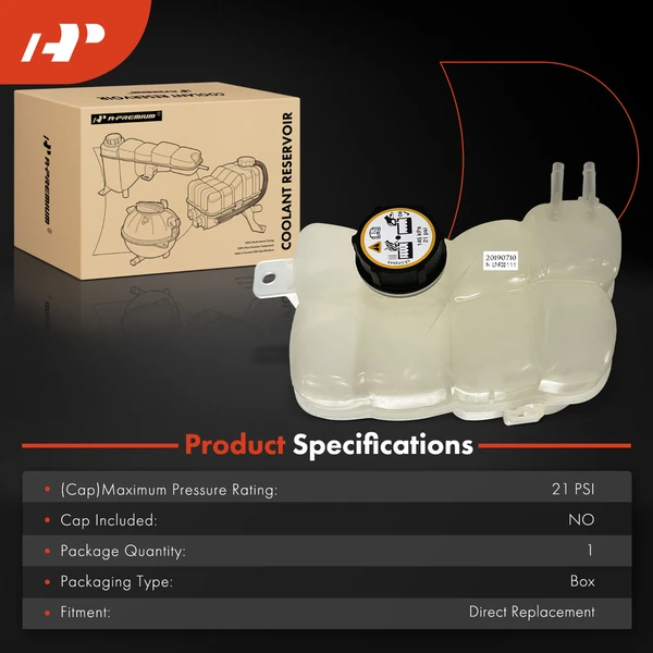 Engine Coolant Reservoir Tank with Cap for Ford Fusion 2017-2019 Lincoln MKZ 2017-2020