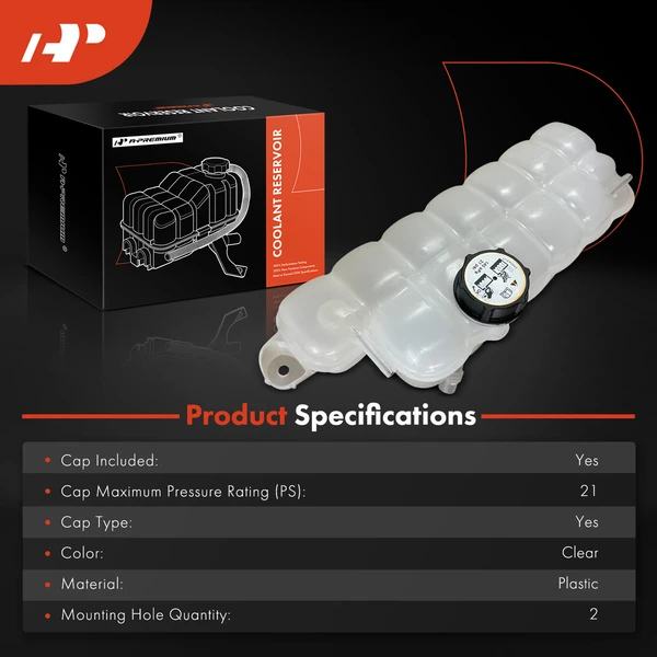 Coolant Reservoir Tank with Cap for Ford F-150 2015-2024 Expedition Lincoln Navigator