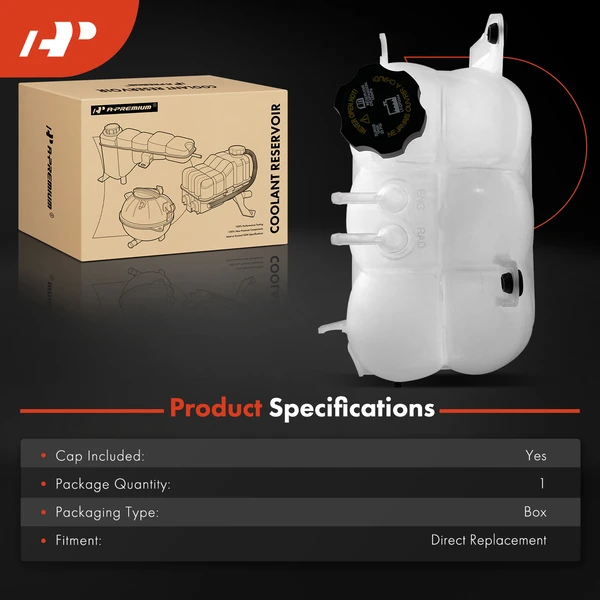 Engine Coolant Reservoir with Cap for Chevrolet Silverado 1500 2020-2024 GMC Yukon