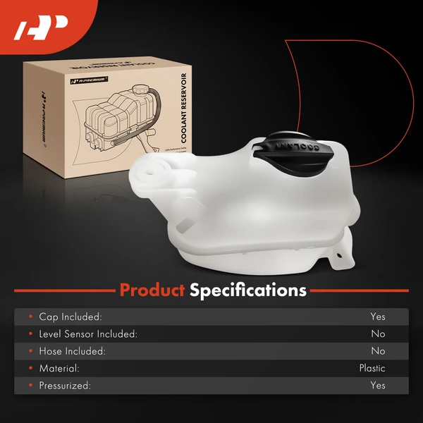 Engine Coolant Reservoir with Cap for Kia Sorento 2014-2015 Hyundai Santa Fe 2013-2019