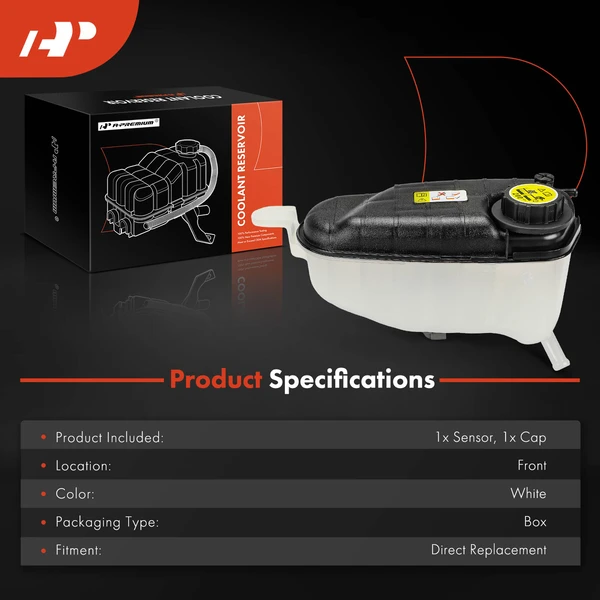 Engine Coolant Reservoir with Cap & Sensor for Jaguar XK 2007-2009 V8 4.2L