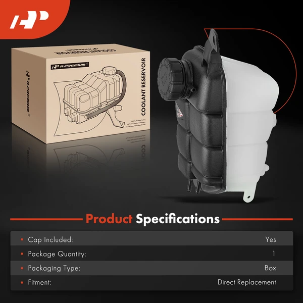 Coolant Expansion Tank with Cap for Mercedes-Benz CL55 AMG 03-06 G55 AMG S55 AMG