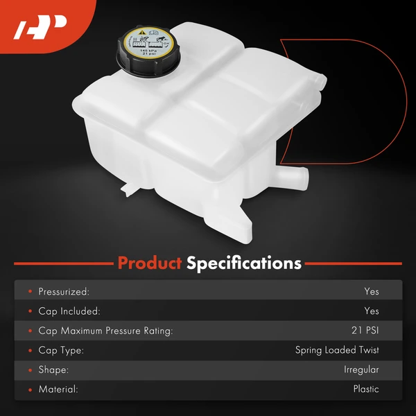 Front Coolant Expansion Tank with Cap for Ford Focus 12-18 Escape Transit Connect