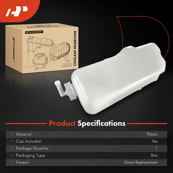 Coolant Reservoir Expansion Tank with Cap for Acura MDX 2017-2020 V6 3.0L 3.5L