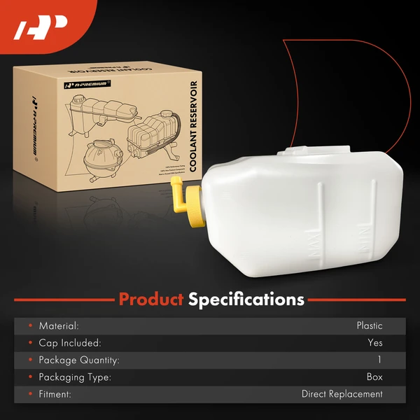 Coolant Reservoir Expansion Tank with Cap for Acura TSX 2009-2014 L4 2.4L V6 3.5L