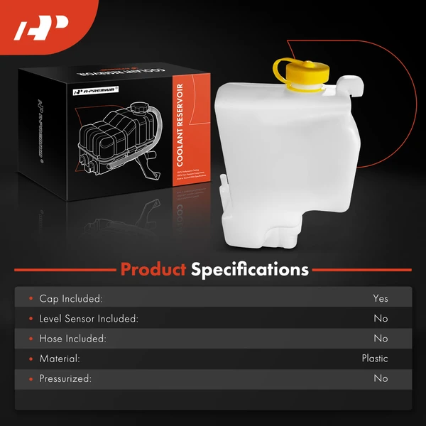 Front Coolant Reservoir with Cap for Nissan Sentra 1991-1994 NX 1991-1993 Sedan