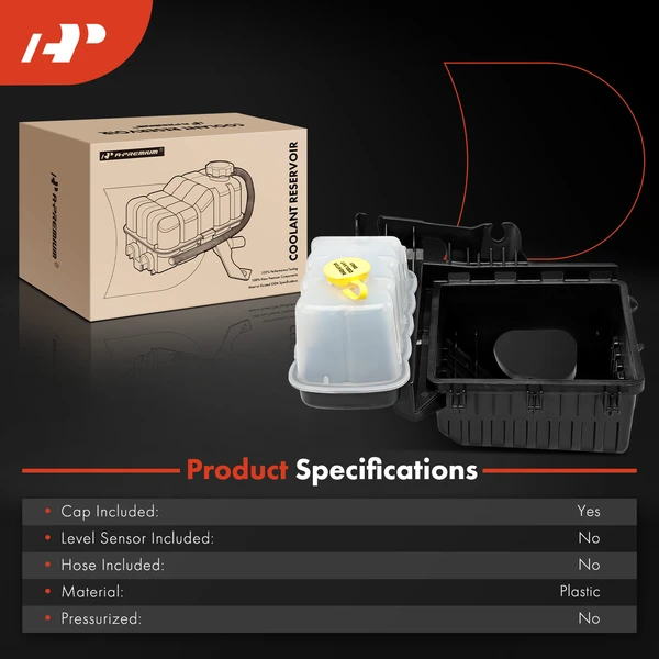 Front Engine Coolant Reservoir with Cap for Ford F-150 F-350 Super Duty V8 6.2L