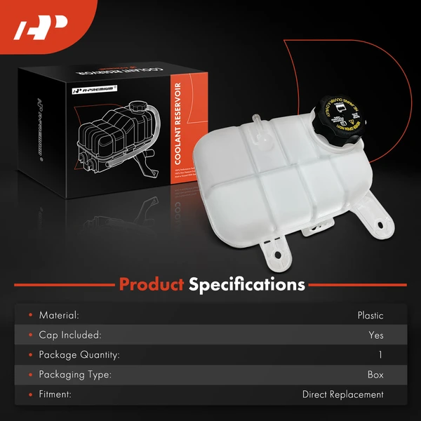 Coolant Reservoir Expansion Tank with Cap for Buick Encore 2016-2019 2022 L4 1.4L
