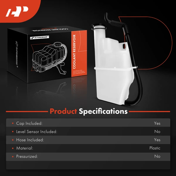 Radiator Coolant Reservoir with Cap & Hose for Mazda 2 2011-2014 1.5L