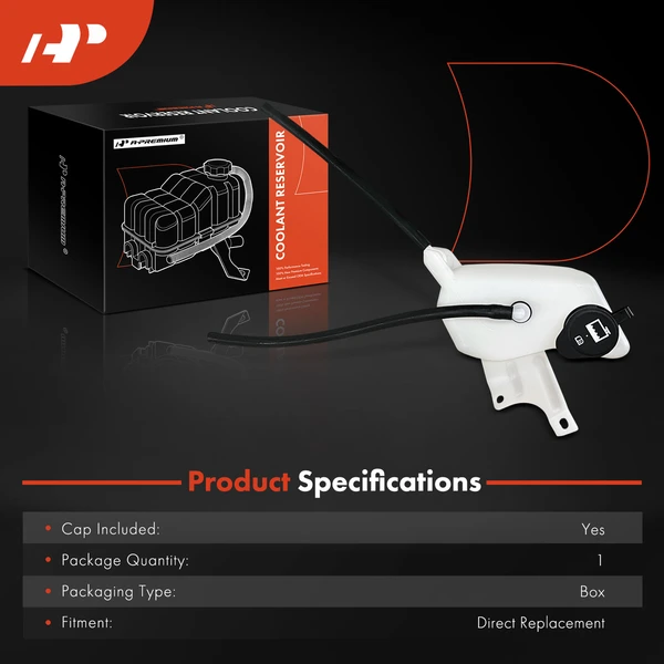 Radiator Coolant Reservoir with Cap for Chevrolet Impala Buick LaCrosse Pontiac