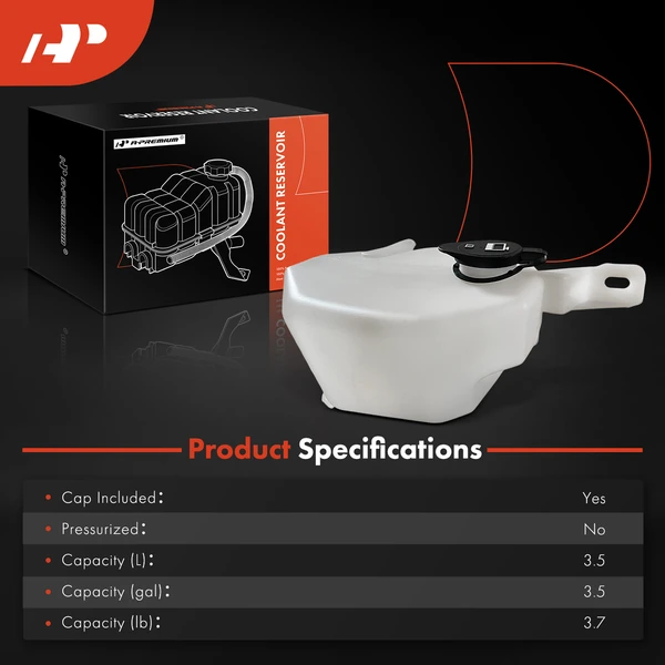 Radiator Coolant Reservoir with Cap for Buick Lucerne 2006-2011 V6 3.8L V6 3.9L