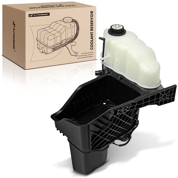 Front Engine Coolant Reservoir with Cap for 2008-2010 Ford F-550 Super Duty
