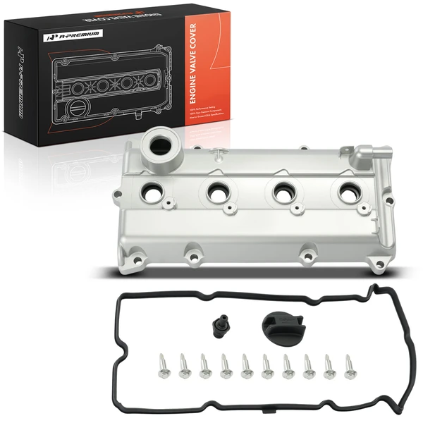 Silver Engine Valve Cover with Gasket & Cap for Nissan Altima Sentra 2002-2006 L4 2.5L