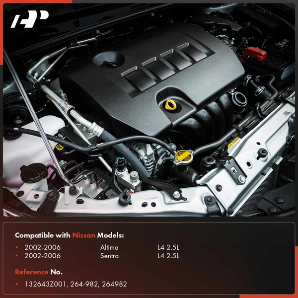 Silver Engine Valve Cover with Gasket & Cap for Nissan Altima Sentra 2002-2006 L4 2.5L