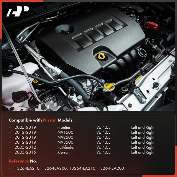 2 Pcs Driver & Passenger Engine Valve Cover with Gaskets & Cap for Nissan Frontier Xterra