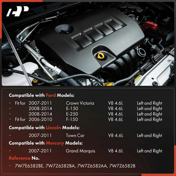 2 Pcs Driver & Passenger Engine Valve Cover for Ford F-150 2006-2010 E-150 E-250