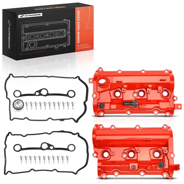 2 Pcs Driver & Passenger Engine Valve Cover with Gaskets & Cap for 2014-2017 INFINITI QX50