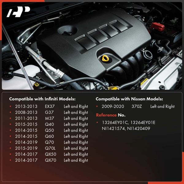 2 Pcs Driver & Passenger Engine Valve Cover with Gaskets & Cap for INFINITI Q50 QX50 Q60