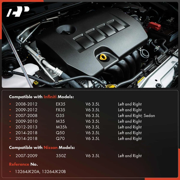 2 Pcs Driver & Passenger Engine Valve Cover for INFINITI Q50 Q70 2014-2018 V6 3.5L