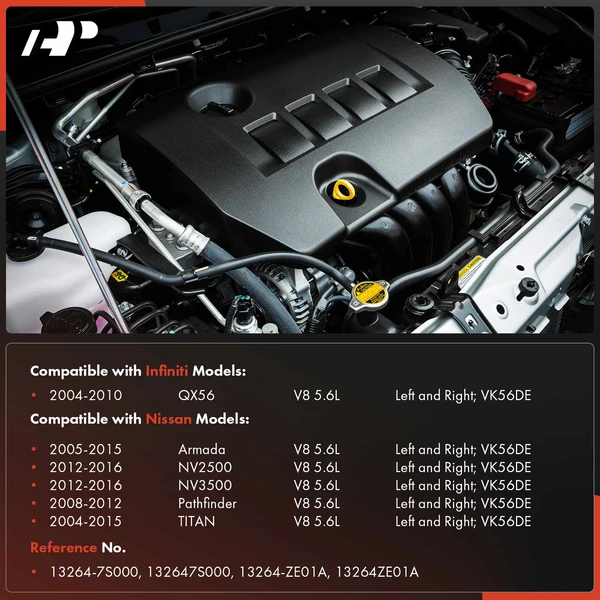 2 Pcs Red Driver & Passenger Engine Valve Cover with Gasket & Cap for Nissan Pathfinder