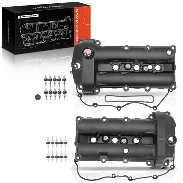 2 Pcs Engine Valve Cover with Gasket for 2002-2008 Jaguar S-Type