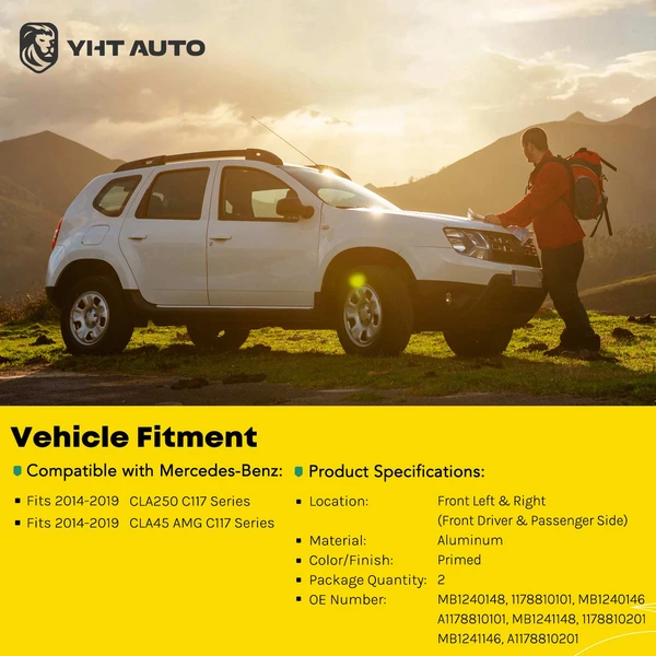 2 Pcs Front Fender for 2014-2019 Mercedes-Benz CLA250