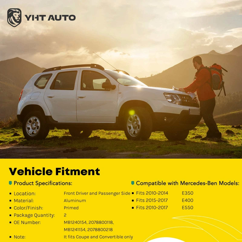 2 Pcs Front Fender for 2010-2017 Mercedes-Benz E550