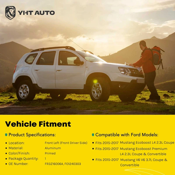 Front Driver Fender for Ford Mustang 2015-2017 2.3L 3.7L