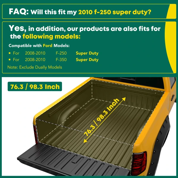 4 Pcs Front & Rear Pocket Style Smooth Fender Flares for 2008-2010 Ford F-250 Super Duty