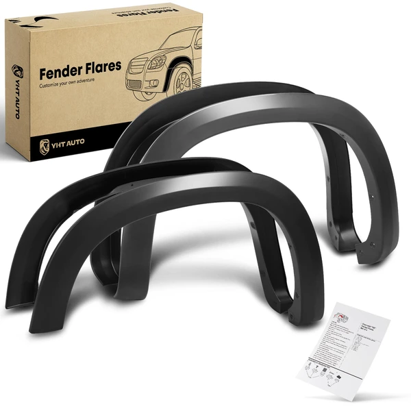 Front & Rear Factory Shiny Fender Flares | 5.8FT & 6.6FT Bed for 2019-2022 Chevrolet Silverado 1500