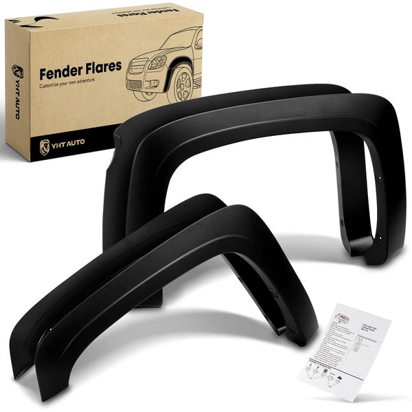 4 Pcs Factory Shiny Fender Flares | 5.8FT Short Bed for 2007-2013 Chevrolet Silverado 1500