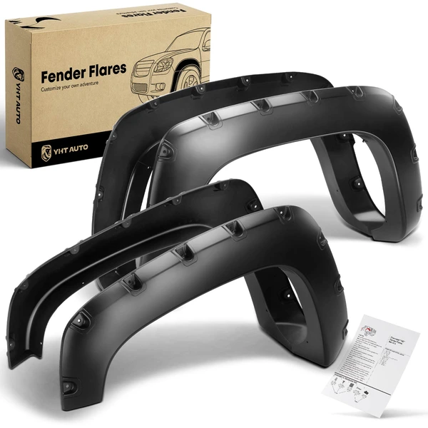 4 Pcs Front & Rear Pocket Style Fender Flare for 1988-1998 Chevrolet C3500