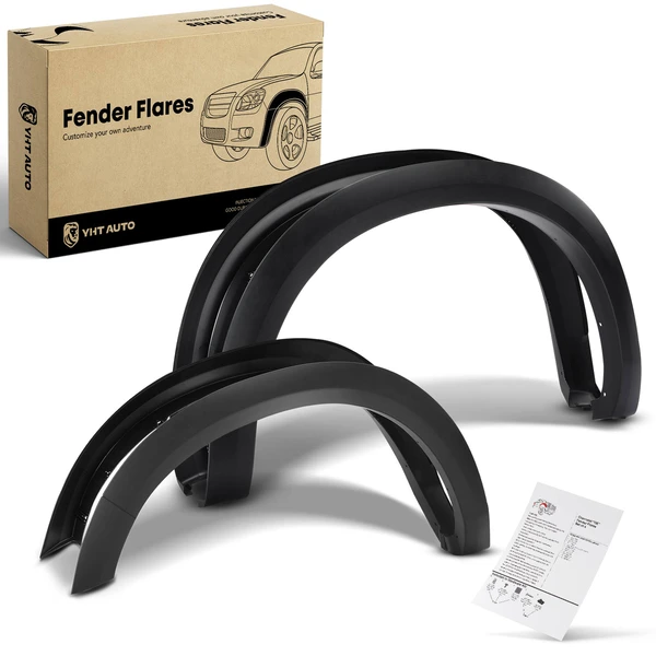 Front & Rear Pocket Shiny Fender Flares | Fleetside for 2011-2018 Ram 1500